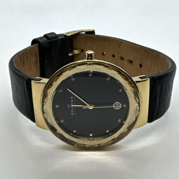 Skagen SKW2124 Women\'s Black Leather Strap Analog Dial Quartz Wrist Watch JNA578 main image 7